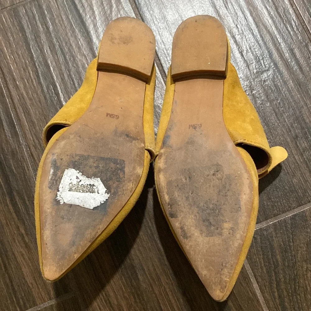 Jeffrey Campbell pointy yellow embellished flats slip on